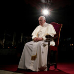 FILE PHOTO: Pope Francis presides over the Via Crucis (Way of the Cross) torchlight procession on Good Friday, in front of Rome's Colosseum, in Rome, Italy Friday, April 19, 2019. Andrew Medichini/Pool via REUTERS/File Photo