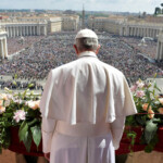 FILE PHOTO: Pope Francis delivers his "Urbi et Orbi" (to the city and the world) message from the balcony overlooking St. Peter's Square at the Vatican April 16, 2017. Osservatore Romano/Vatican Media/Handout via REUTERS/File Photo ATTENTION EDITORS - THIS PICTURE WAS PROVIDED BY A THIRD PARTY. EDITORIAL USE ONLY. Vatican Media/Handout via REUTERS ATTENTION EDITORS - THIS IMAGE WAS PROVIDED BY A THIRD PARTY.