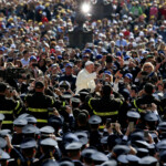 FILE PHOTO: Pope Francis waves as he arrives to lead a mass for the Armed Forces Jubilee in Saint Peter's Square at the Vatican, April 30, 2016. REUTERS/Alessandro Bianchi/File Photo