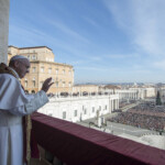 FILE PHOTO: Pope Francis waves during the "Urbi et Orbi" (to the City and the World) Christmas message from the balcony overlooking St. Peter's Square at the Vatican December 25, 2015. Osservatore Romano/Vatican Media/Handout via Reuters/File Photo ATTENTION EDITORS - THIS IMAGE WAS PROVIDED BY A THIRD PARTY. REUTERS IS UNABLE TO INDEPENDENTLY VERIFY THE AUTHENTICITY, CONTENT, LOCATION OR DATE OF THIS IMAGE. FOR EDITORIAL USE ONLY. NOT FOR SALE FOR MARKETING OR ADVERTISING CAMPAIGNS. FOR EDITORIAL USE ONLY. THIS PICTURE IS DISTRIBUTED EXACTLY AS RECEIVED BY REUTERS, AS A SERVICE TO CLIENTS.