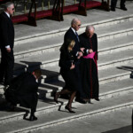 Former U.S. President Joe Biden and his wife Jill Biden walk ahead of the funeral Mass of Pope Francis, in Saint Peter's Square, at the Vatican, April 26, 2025. REUTERS/Dylan Martinez
