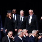 Britain's Prime Minister Keir Starmer and his wife Victoria Starmer arrive ahead of the funeral Mass of Pope Francis in St. Peter's Square at the Vatican, April 26, 2025. REUTERS/Guglielmo Mangiapane