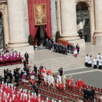 Pallbearers carry the coffin of Pope Francis, during his funeral Mass, at the Vatican, April 26, 2025. REUTERS/Remo Casilli