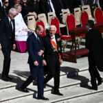 Britain's Prince William walks ahead of the funeral Mass of Pope Francis, in Saint Peter's Square, at the Vatican, April 26, 2025. REUTERS/Dylan Martinez
