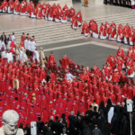 Clergy members attend the funeral Mass of Pope Francis in St. Peter's Square at the Vatican, April 26, 2025. REUTERS/Remo Casilli