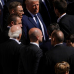 U.S President Donald Trump attends the funeral Mass of Pope Francis in St. Peter's Square at the Vatican, April 26, 2025. REUTERS/Nathan Howard