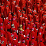 Members of the clergy attend the funeral Mass of Pope Francis, in Saint Peter's Square, at the Vatican, April 26, 2025. REUTERS/Kai Pfaffenbach