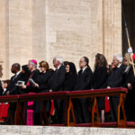 Germany's President Frank-Walter Steinmeier, Italian President Sergio Mattarella and Argentina's President Javier Milei attend the funeral Mass of Pope Francis in St. Peter's Square at the Vatican, April 26, 2025. REUTERS/Yara Nardi