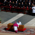 Members of the clergy attend the funeral Mass of Pope Francis in St. Peter's Square at the Vatican, April 26, 2025. REUTERS/Kai Pfaffenbach