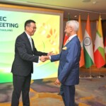 Thailand FM Maris Sangiampongsa welcomes EAM S Jaishankar for the 20th BIMSTEC Ministerial Meeting.