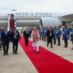 PM Narendra Modi
lands in Bangkok, Thailand.He was received by the Deputy PM & Minister of Transport Suriya Jungrungreangkit at the airport.