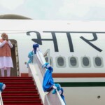 PM Narendra Modi
lands in Bangkok, Thailand.He was received by the Deputy PM & Minister of Transport Suriya Jungrungreangkit at the airport.