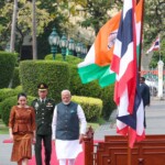 Thailand PM Paetongtarn Shinawatra received PM Narendra Modi at the Government House in Bangkok.