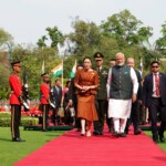 Thailand PM Paetongtarn Shinawatra received PM Narendra Modi at the Government House in Bangkok.