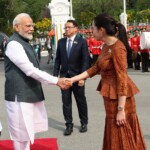 Thailand PM Paetongtarn Shinawatra received PM Narendra Modi at the Government House in Bangkok.