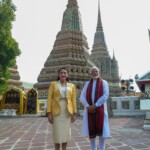 PM Narendra Modi along with Thailand PM Paetongtarn Shinawatra visited the Wat Phra Chetuphon Wimonmangkalaram Ratchaworamahawihan- the Wat Pho historic shrine of Reclining Buddha