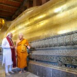 PM Narendra Modi along with Thailand PM Paetongtarn Shinawatra visited the Wat Phra Chetuphon Wimonmangkalaram Ratchaworamahawihan- the Wat Pho historic shrine of Reclining Buddha
