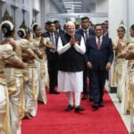 PM Narendra Modi lands in Colombo for a 2-day State Visit to Sri Lanka. sri lanka