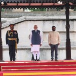 PM Narendra Modi was welcomed by President Anura Kumara Dissanayake with a ceremonial reception at the Independence Square in Colombo.