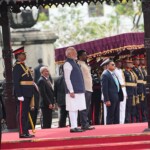 PM Narendra Modi was welcomed by President Anura Kumara Dissanayake with a ceremonial reception at the Independence Square in Colombo.