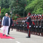 PM Narendra Modi was welcomed by President Anura Kumara Dissanayake with a ceremonial reception at the Independence Square in Colombo.