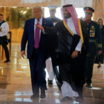 U.S. President Donald Trump is welcomed by Saudi Crown Prince Mohammed Bin Salman in Riyadh, Saudi Arabia, May 13, 2025. REUTERS/Brian Snyder