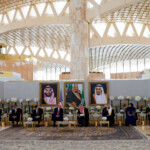 U.S. Secretary of State Marco Rubio, U.S. President Donald Trump, Saudi Crown Prince Mohammed Bin Salman and Mohammed bin Abdulrahman bin Abdulaziz, Deputy Governor of Riyadh Region, meet in Riyadh, Saudi Arabia, May 13, 2025. REUTERS/Brian Snyder