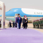 U.S. President Donald Trump walks with Saudi Crown Prince Mohammed Bin Salman during a welcoming ceremony in Riyadh, Saudi Arabia, May 13, 2025. Bandar Algaloud/Courtesy of Saudi Royal Court/Handout via REUTERS THIS IMAGE HAS BEEN SUPPLIED BY A THIRD PARTY