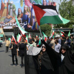 People attend an anti-Israeli protest following the Israeli strikes on Iran, in Tehran, Iran, June 13, 2025. Majid Asgaripour/WANA (West Asia News Agency) via REUTERS