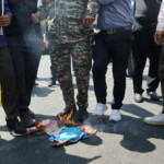 People attend an anti-Israeli protest following the Israeli strikes on Iran, in Tehran, Iran, June 13, 2025. Majid Asgaripour/WANA (West Asia News Agency) via REUTERS