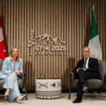 Canada Prime Minister Mark Carney and Italian Prime Minister Giorgia Meloni attend a bilateral meeting during the G7 Summit in Kananaskis, Alberta, Canada, June 16, 2025. REUTERS/Amber Bracken
