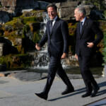 Canadian Prime Minister Mark Carney walks with NATO Secretary General Mark Rutte during the G7 Leaders' Summit in Kananaskis, in Alberta, Canada, June 17, 2025. REUTERS/Suzanne Plunkett/Pool