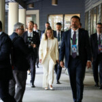 Italian Prime Minister Giorgia Meloni arrives for G7, Ukraine and NATO Working Breakfast Session V, during the G7 Leaders' Summit in Kananaskis, in Alberta, Canada, June 17, 2025. REUTERS/Amber Bracken