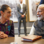 Mexican President Claudia Sheinbaum meets with India's Prime Minister Narendra Modi during the G7 Leaders' Summit in Kananaskis, in Alberta, Canada, June 17, 2025. Presidencia de Mexico/Handout via REUTERS
