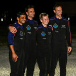 The Axiom-4 crew, Pilot Shubhanshu Shukla of India, Mission Specialist Tibor Kapu of Hungary, Commander Peggy Whitson of the U.S., and Mission Specialist Slawosz Uznanski-Wisniewski of Poland, react as they greet their family members before their mission to the International Space Station, in Cape Canaveral, Florida, U.S., June 24, 2025. REUTERS/Steve Nesius