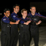 The Axiom-4 crew, Pilot Shubhanshu Shukla of India, Mission Specialist Tibor Kapu of Hungary, Commander Peggy Whitson of the U.S., and Mission Specialist Slawosz Uznanski-Wisniewski of Poland, react as they greet their family members before their mission to the International Space Station, in Cape Canaveral, Florida, U.S., June 24, 2025. REUTERS/Steve Nesius