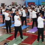 Defence Minister Rajnath Sing participated in the 11th International Day of Yoga with 2,500 personnel at Northern Command, Indian Army, Udhampur.