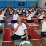 Defence Minister Rajnath Sing participated in the 11th International Day of Yoga with 2,500 personnel at Northern Command, Indian Army, Udhampur.