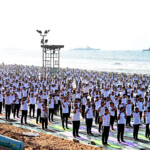 Yoga Day programme in Visakhapatnam, Andhra Pradesh.