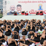 Yoga Day programme in Visakhapatnam, Andhra Pradesh.