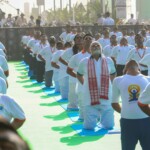 PM Narendra Modi took part in a Yoga Day programme in Visakhapatnam