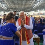PM Narendra Modi joined the community programme in Port of Spain along with PM Kamla Persad-Bissessar