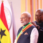 Pm Narendra Modi was conferred with ‘The Officer of the Order of the Star of Ghana’ by President John Dramani Mahama
