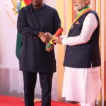 Pm Narendra Modi was conferred with ‘The Officer of the Order of the Star of Ghana’ by President John Dramani Mahama