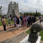 PM Narendra Modi accompanied by Vice President Naana Jane Opoku-Agyemang visited the Nkrumah Mausoleum in Accra, Ghana