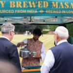 PM Narendra Modi and Britain's Prime Minister Keir Starmer, had a cup of tea during a business showcase event at Chequers near Aylesbury, England