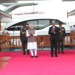 PM Narendra Modi arrived at the Republic Square to a warm & colorful ceremonial welcome & Guard of Honour and he was welcomed by President Mohamed Muizzu