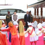PM Narendra Modi arrived at the Republic Square to a warm & colorful ceremonial welcome & Guard of Honour and he was welcomed by President Mohamed Muizzu