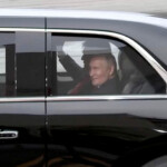 U.S. President Donald Trump and Russian President Vladimir Putin share a laugh in the car ahead of a high-stakes summit in Alaska, at Joint Base Elmendorf-Richardson in Alaska, U.S., August 15, 2025, in this screengrab from video. Pool via REUTERS