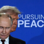 U.S. President Donald Trump and Russian President Vladimir Putin hold a press conference following their meeting to negotiate an end to the war in Ukraine, at Joint Base Elmendorf-Richardson in Anchorage, Alaska, U.S., August 15, 2025. REUTERS/Jeenah Moon
